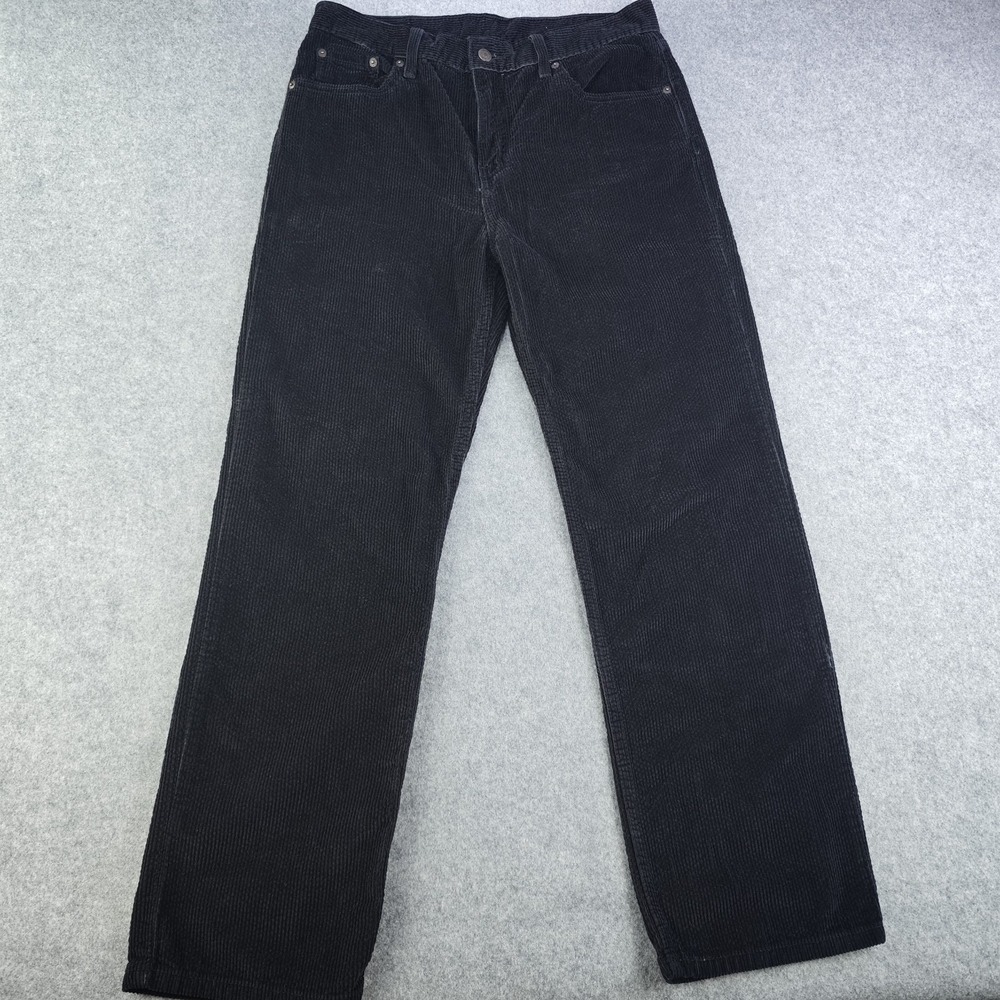 Levis Corduroy Pants Mens 29x30 Black Wide Wale Straight Leg 5 Pocket Cords
